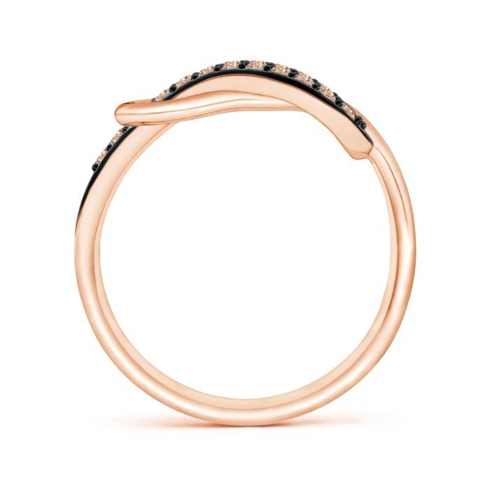 1.3mm AA Encrusted Coffee Diamond Infinity Love Knot Ring in Rose Gold side-1