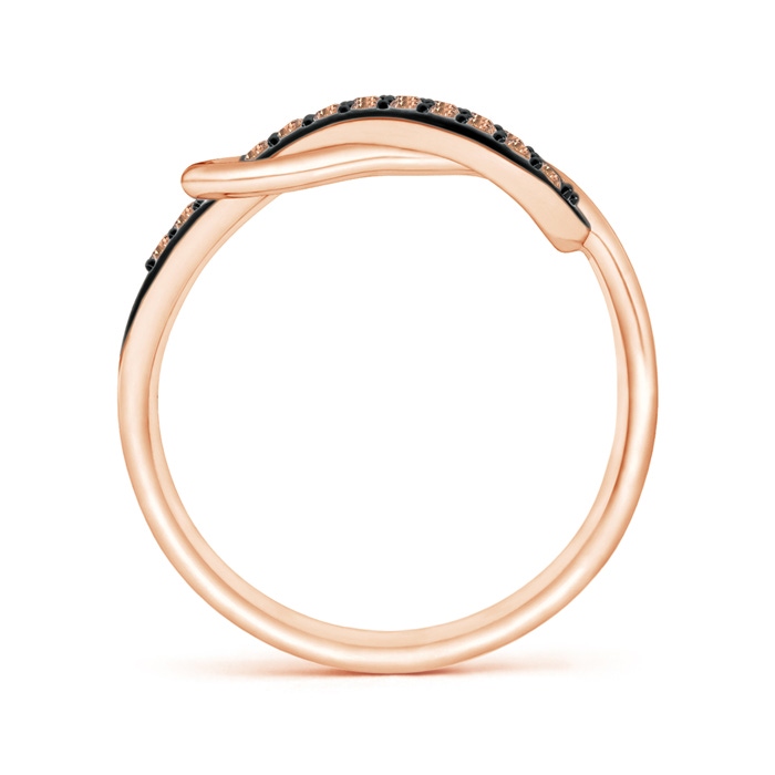 1.3mm AAA Encrusted Coffee Diamond Infinity Love Knot Ring in Rose Gold side-1