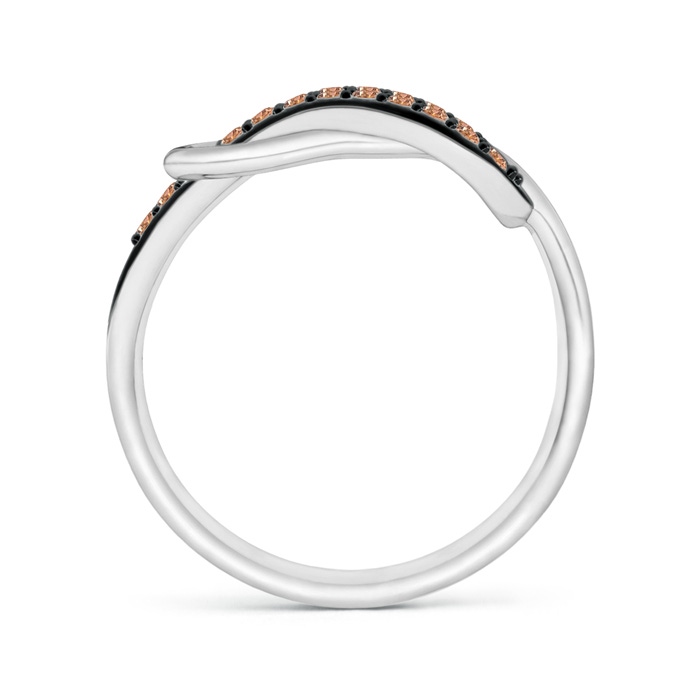 1.3mm AAAA Encrusted Coffee Diamond Infinity Love Knot Ring in P950 Platinum side-1