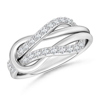 1.3mm GVS2 Encrusted Diamond Infinity Love Knot Ring in P950 Platinum
