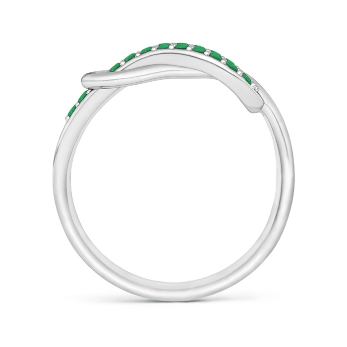 1.3mm A Encrusted Emerald Infinity Love Knot Ring in P950 Platinum side-1