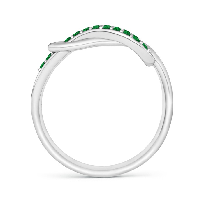 1.3mm AAAA Encrusted Emerald Infinity Love Knot Ring in 10K White Gold product image