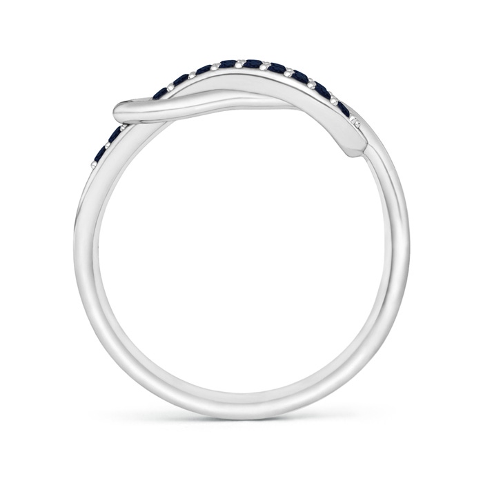 1.3mm A Encrusted Blue Sapphire Infinity Love Knot Ring in White Gold side-1