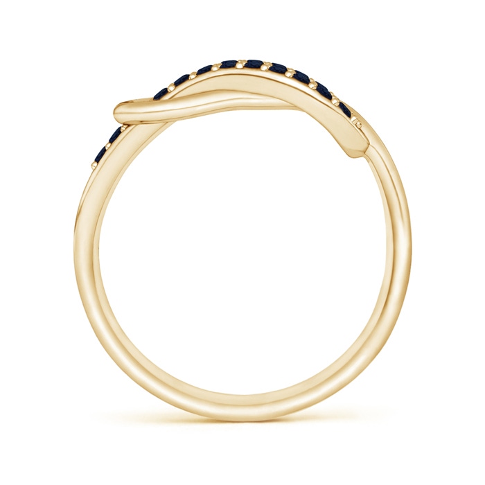 1.3mm A Encrusted Blue Sapphire Infinity Love Knot Ring in Yellow Gold side-1