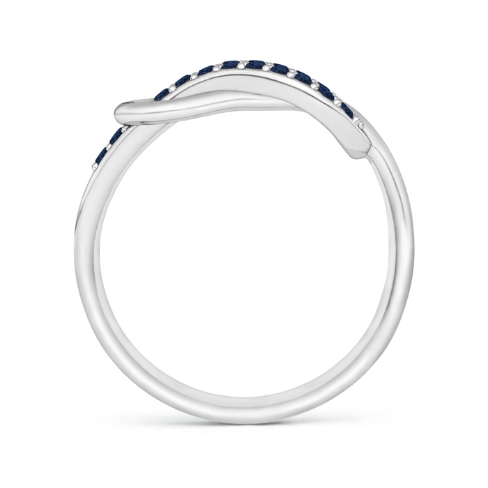 1.3mm AA Encrusted Blue Sapphire Infinity Love Knot Ring in White Gold side-1