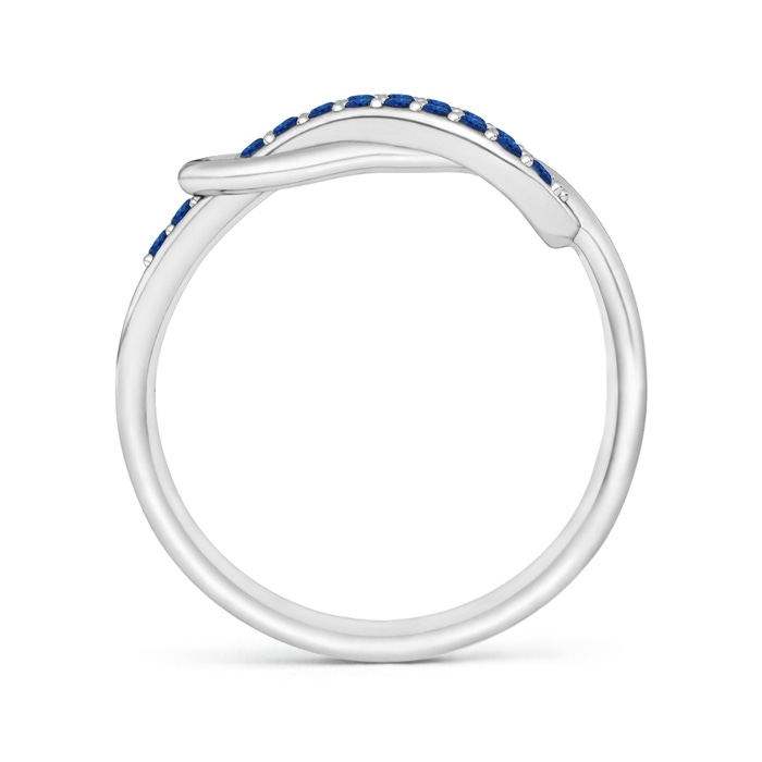 1.3mm AAA Encrusted Blue Sapphire Infinity Love Knot Ring in White Gold side-1