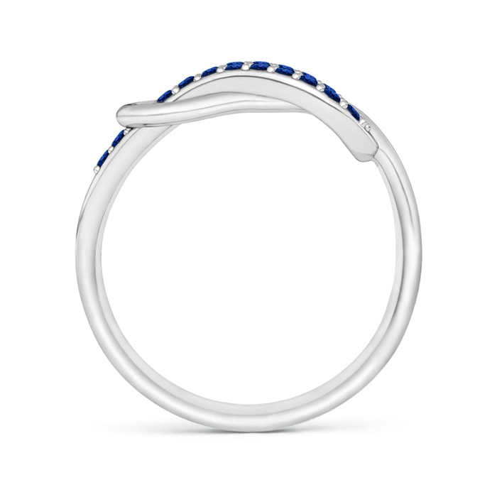 1.3mm AAAA Encrusted Blue Sapphire Infinity Love Knot Ring in White Gold side-1