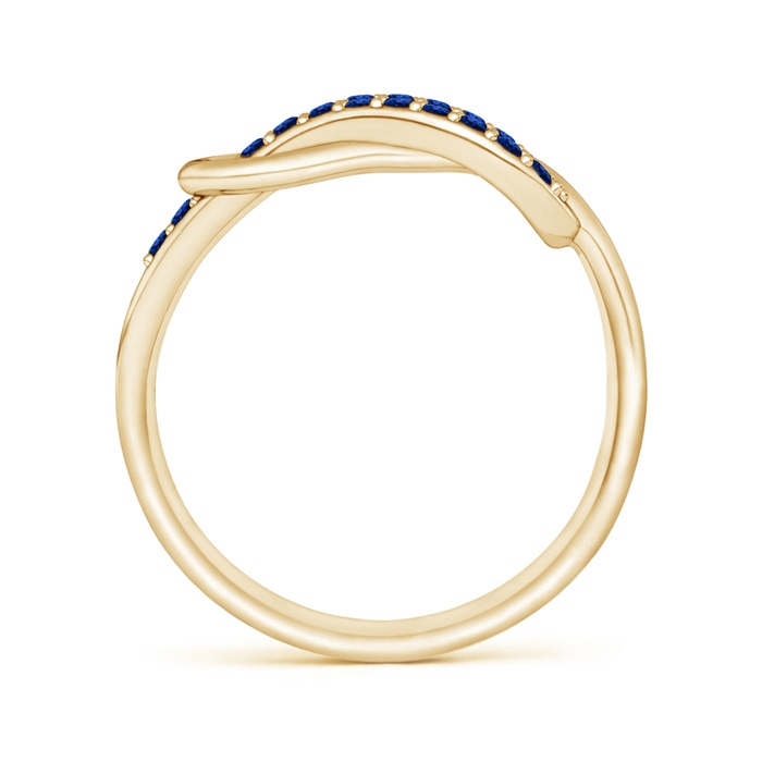1.3mm AAAA Encrusted Blue Sapphire Infinity Love Knot Ring in Yellow Gold side-1