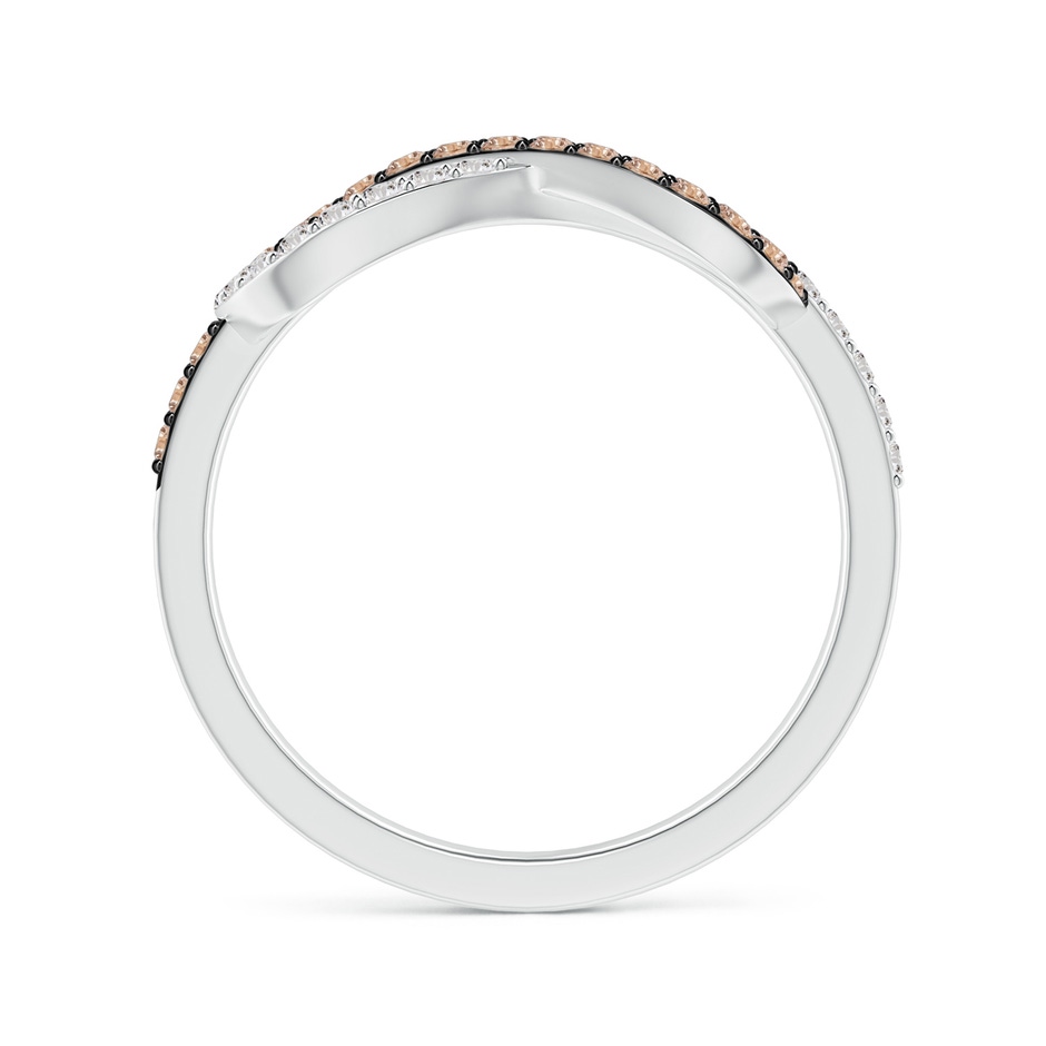 1.3mm AA Encrusted Brown and White Diamond Infinity Knot Ring in P950 Platinum side-1