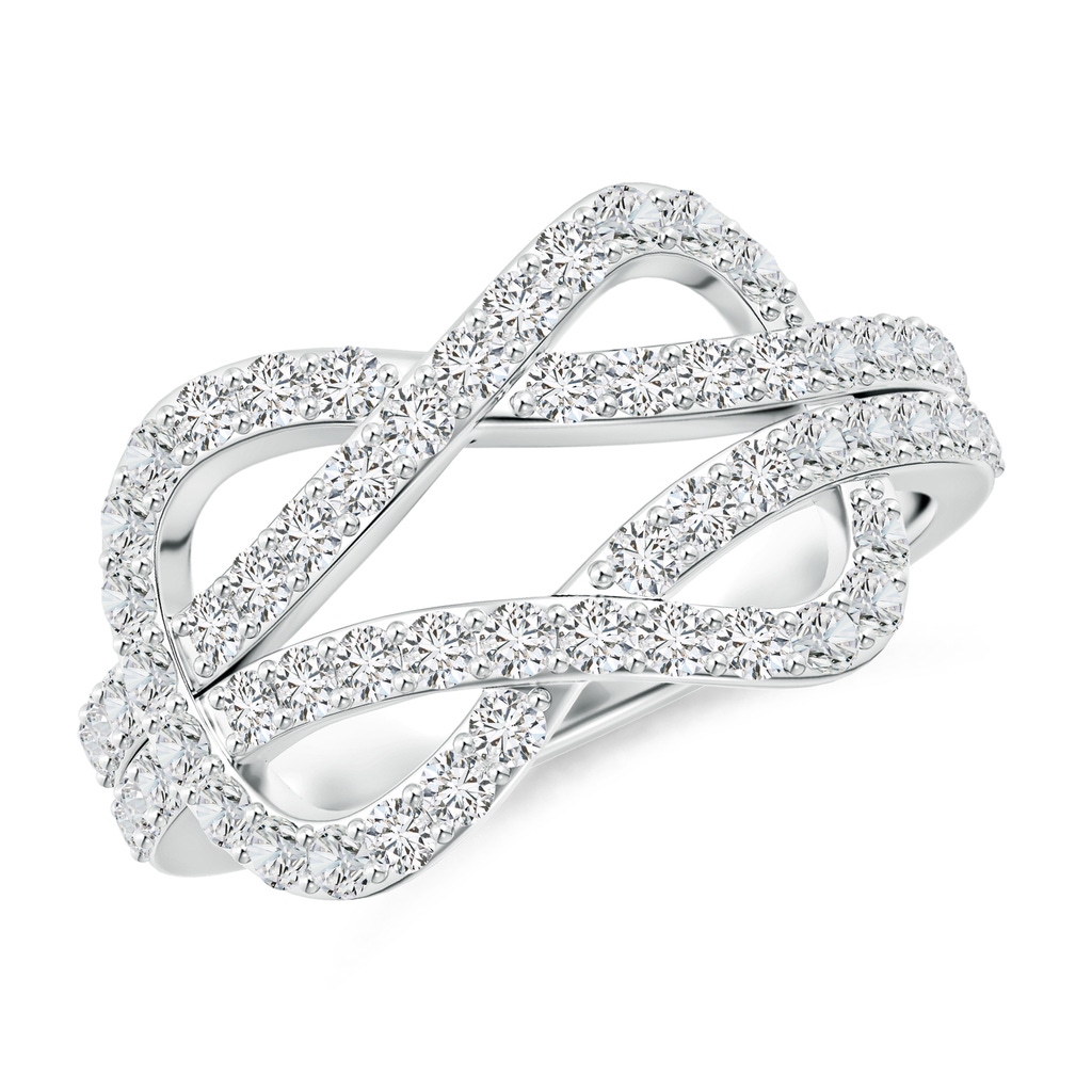 1.6mm HSI2 Encrusted Diamond Infinity Knot Ring in White Gold