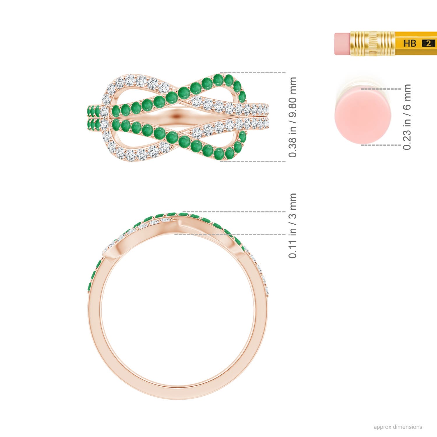 A - Emerald / 0.84 CT / 14 KT Rose Gold