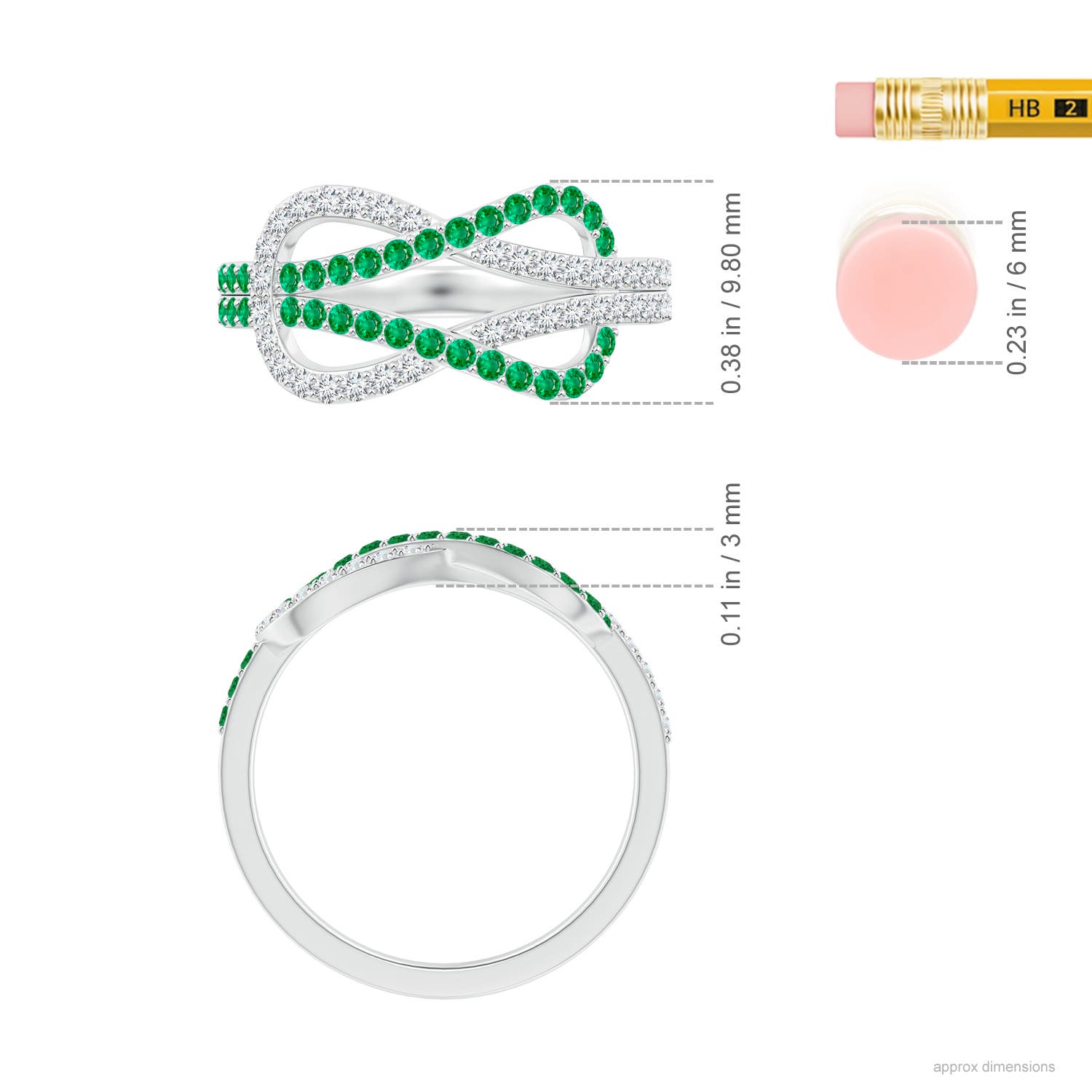 AAA - Emerald / 0.84 CT / 14 KT White Gold