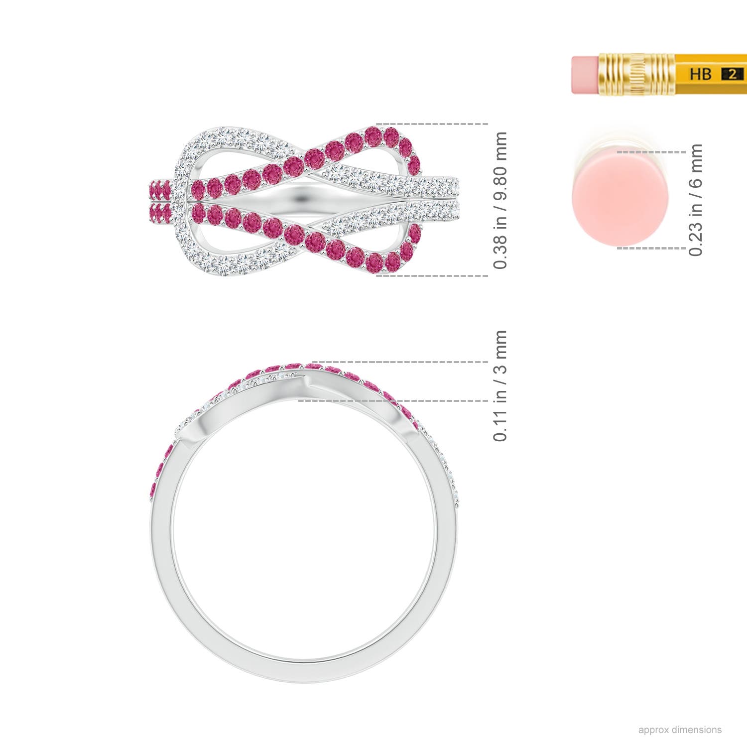 AAAA - Pink Sapphire / 0.74 CT / 14 KT White Gold