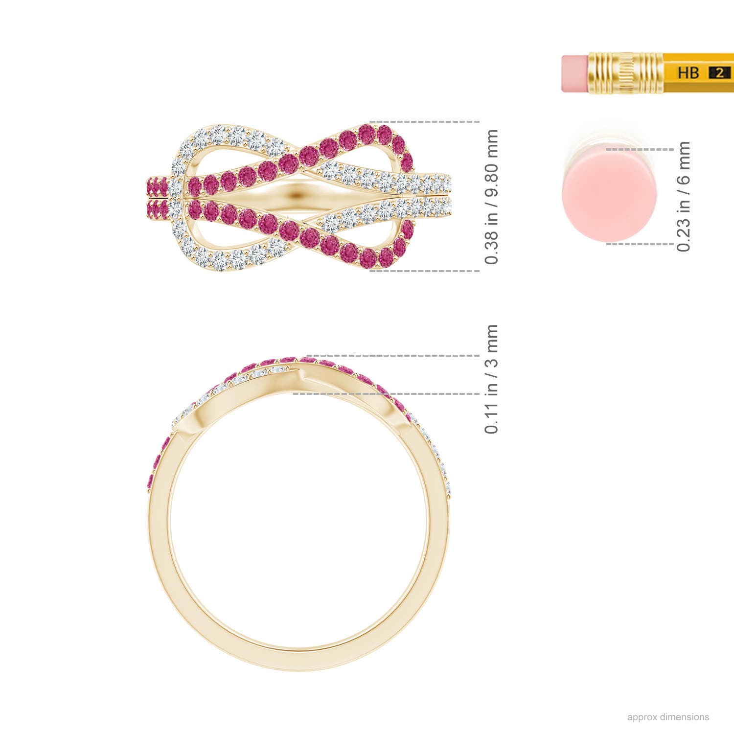 AAAA - Pink Sapphire / 0.74 CT / 14 KT Yellow Gold