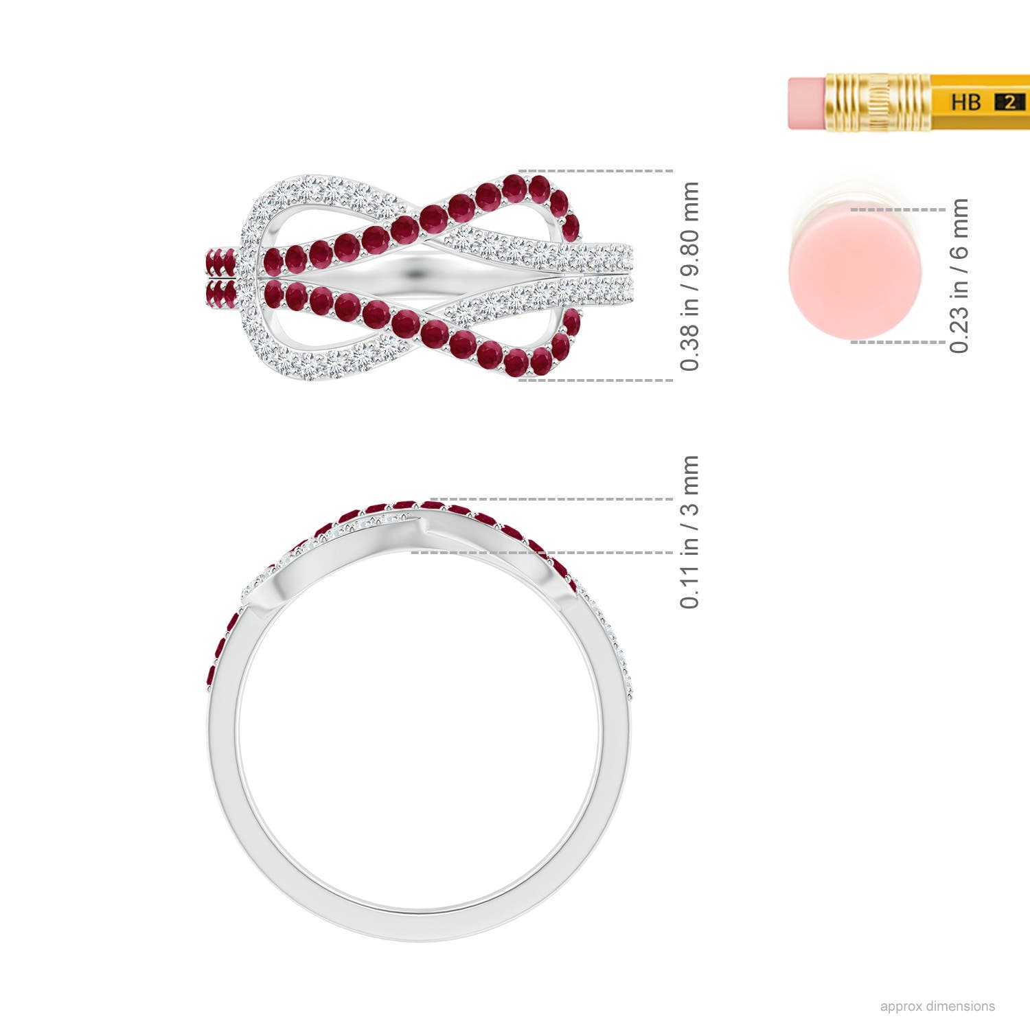 A - Ruby / 0.84 CT / 14 KT White Gold