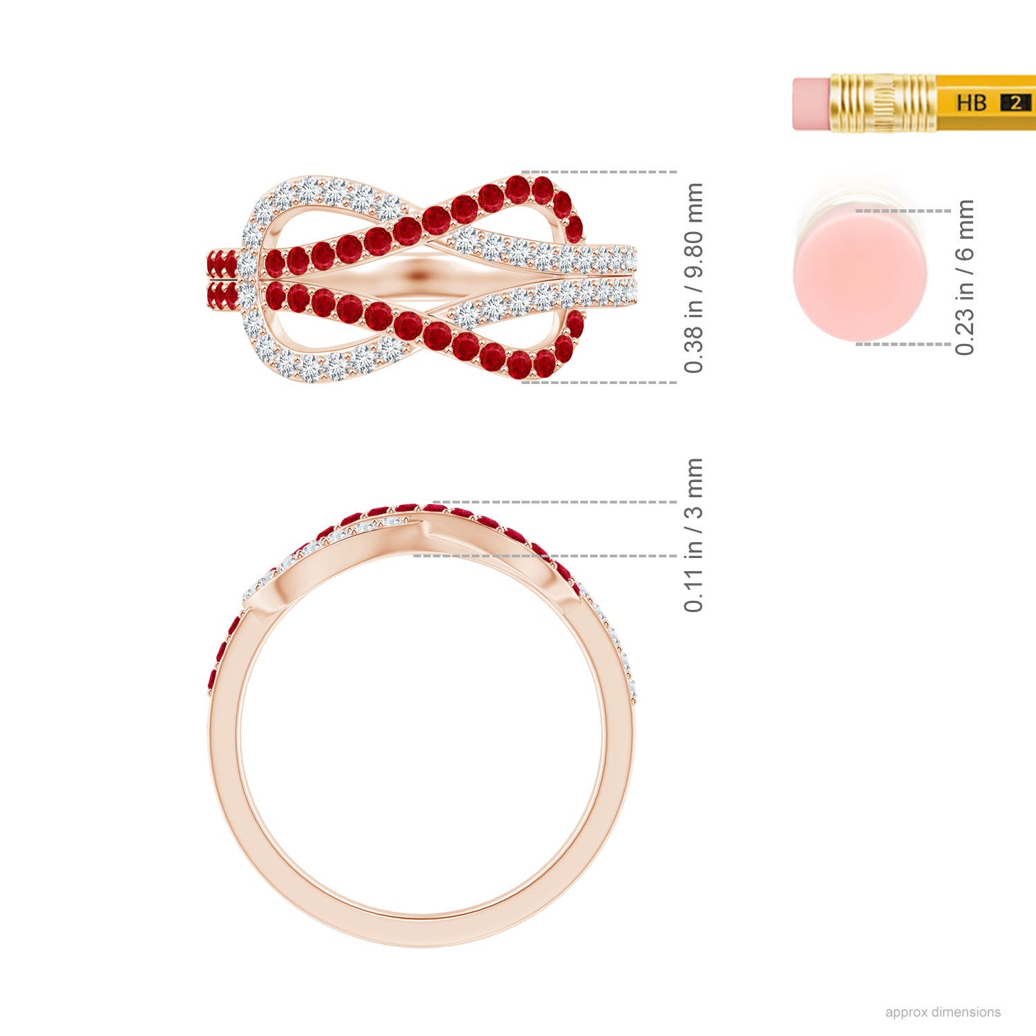 AAA - Ruby / 0.84 CT / 14 KT Rose Gold