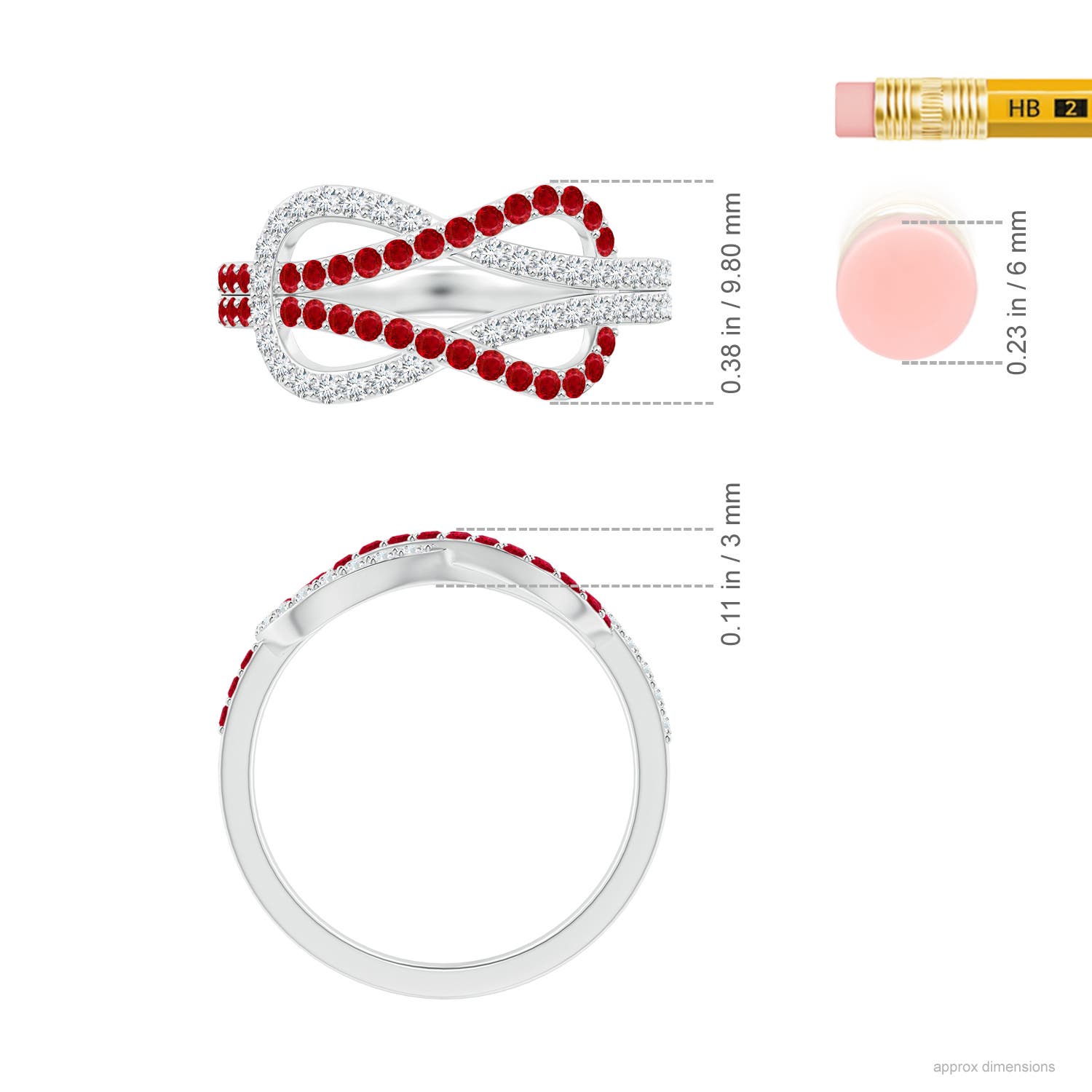 AAA - Ruby / 0.84 CT / 14 KT White Gold