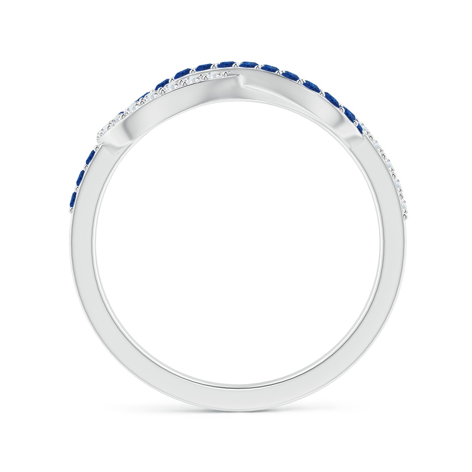 1.3mm AAA Encrusted Blue Sapphire and Diamond Infinity Knot Ring in P950 Platinum Side-1