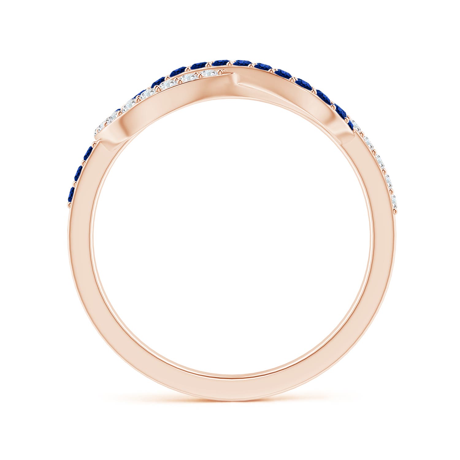 AAAA - Blue Sapphire / 0.74 CT / 14 KT Rose Gold