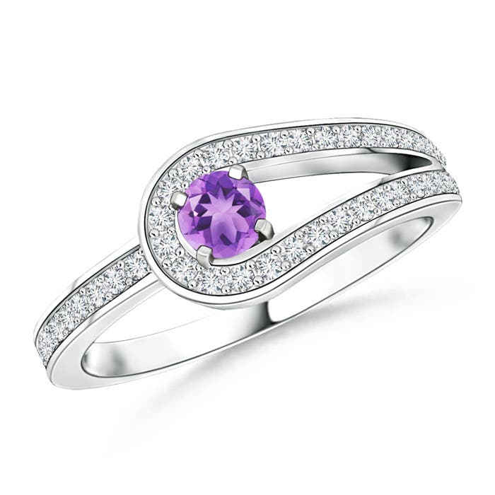 A - Amethyst / 0.36 CT / 14 KT White Gold