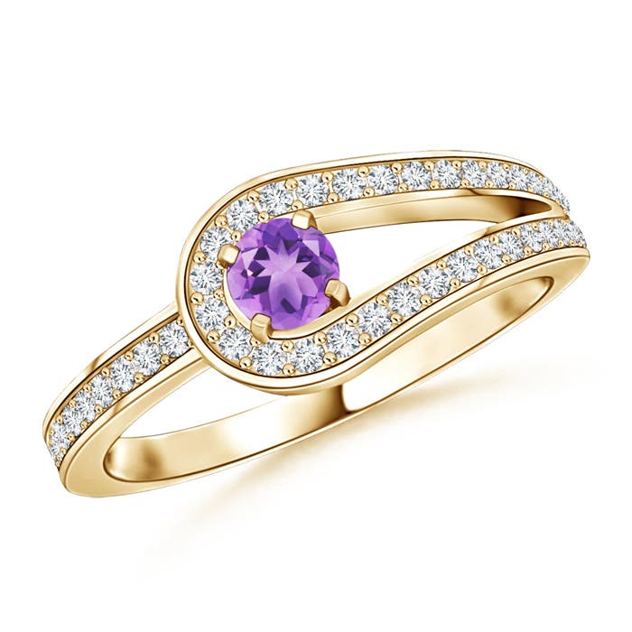 A - Amethyst / 0.36 CT / 14 KT Yellow Gold