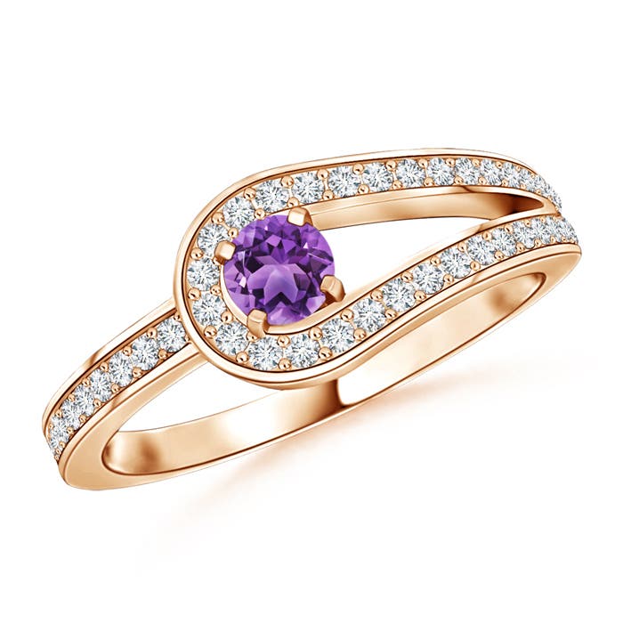 AA - Amethyst / 0.36 CT / 14 KT Rose Gold