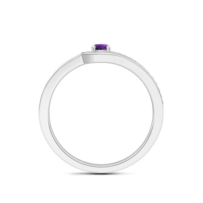 AAAA - Amethyst / 0.36 CT / 14 KT White Gold