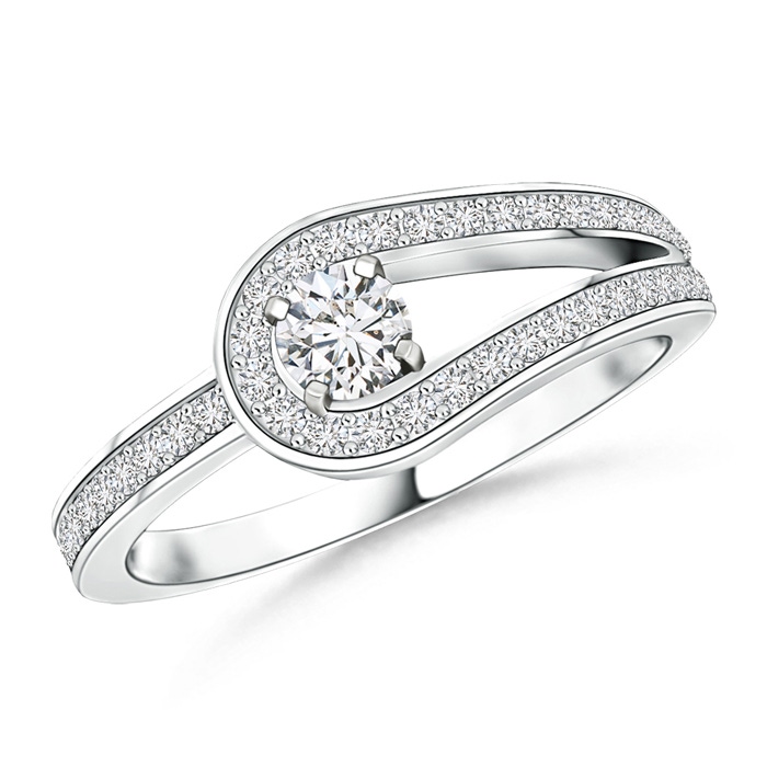 3.2mm HSI2 Solitaire Diamond Knot Promise Ring in White Gold