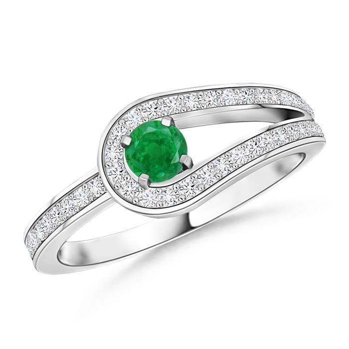 AA - Emerald / 0.34 CT / 14 KT White Gold