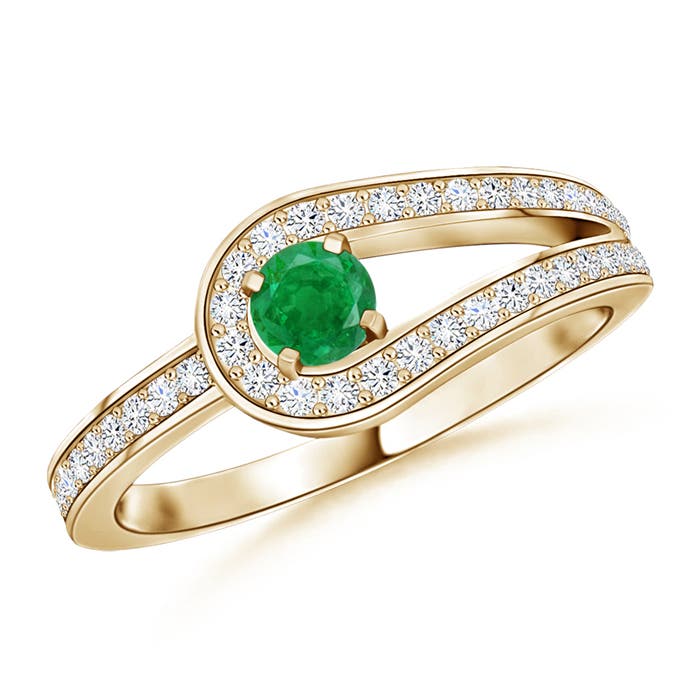 AA - Emerald / 0.34 CT / 14 KT Yellow Gold