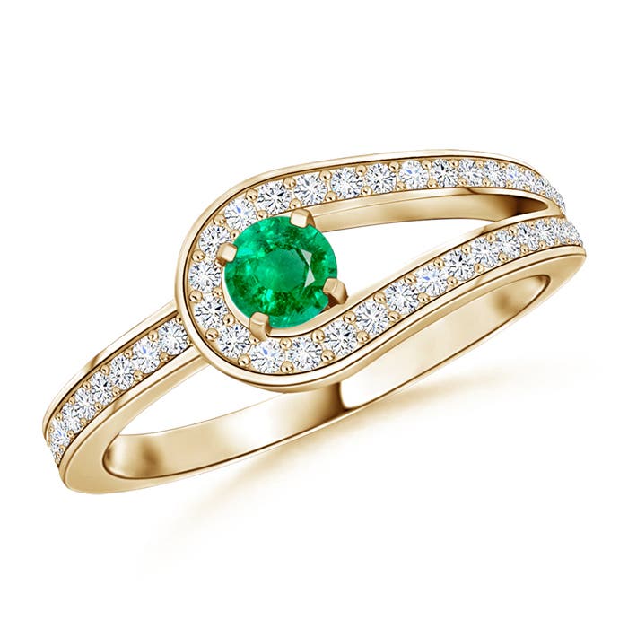 AAA - Emerald / 0.34 CT / 14 KT Yellow Gold