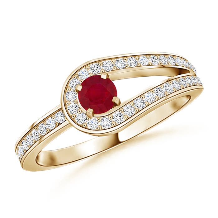 AA - Ruby / 0.4 CT / 14 KT Yellow Gold