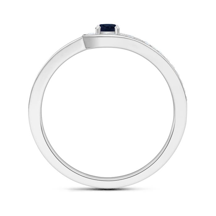 A - Blue Sapphire / 0.38 CT / 14 KT White Gold