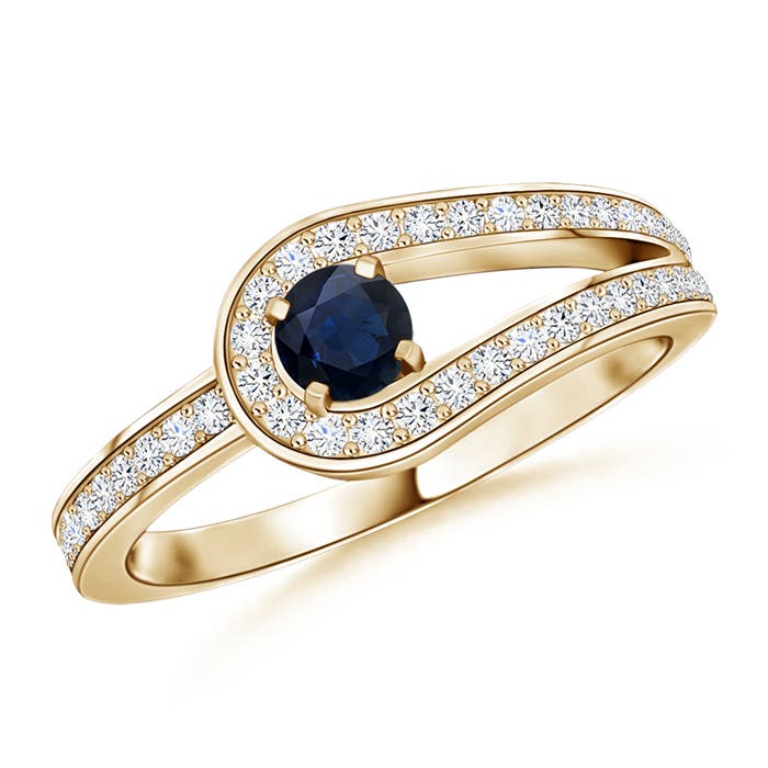 A - Blue Sapphire / 0.38 CT / 14 KT Yellow Gold