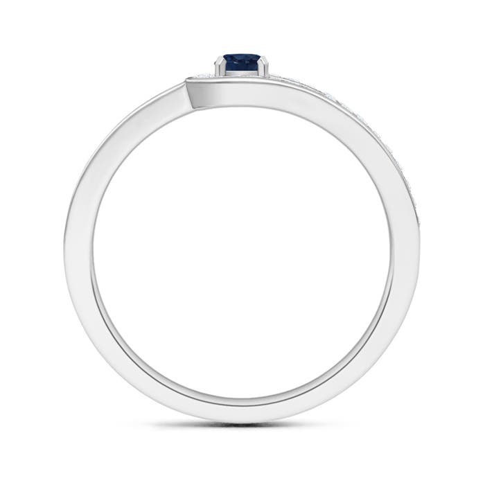 AA - Blue Sapphire / 0.38 CT / 14 KT White Gold