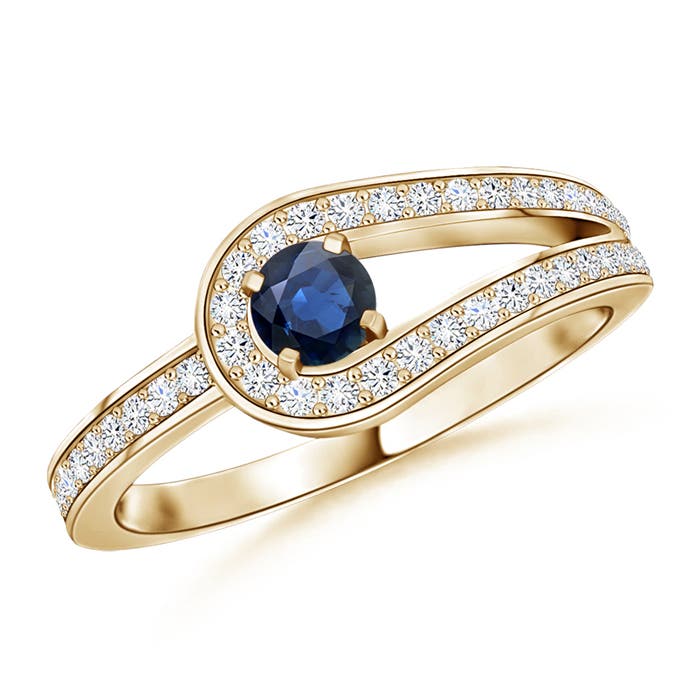 AA - Blue Sapphire / 0.38 CT / 14 KT Yellow Gold