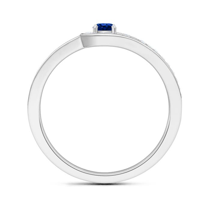 AAAA - Blue Sapphire / 0.38 CT / 14 KT White Gold