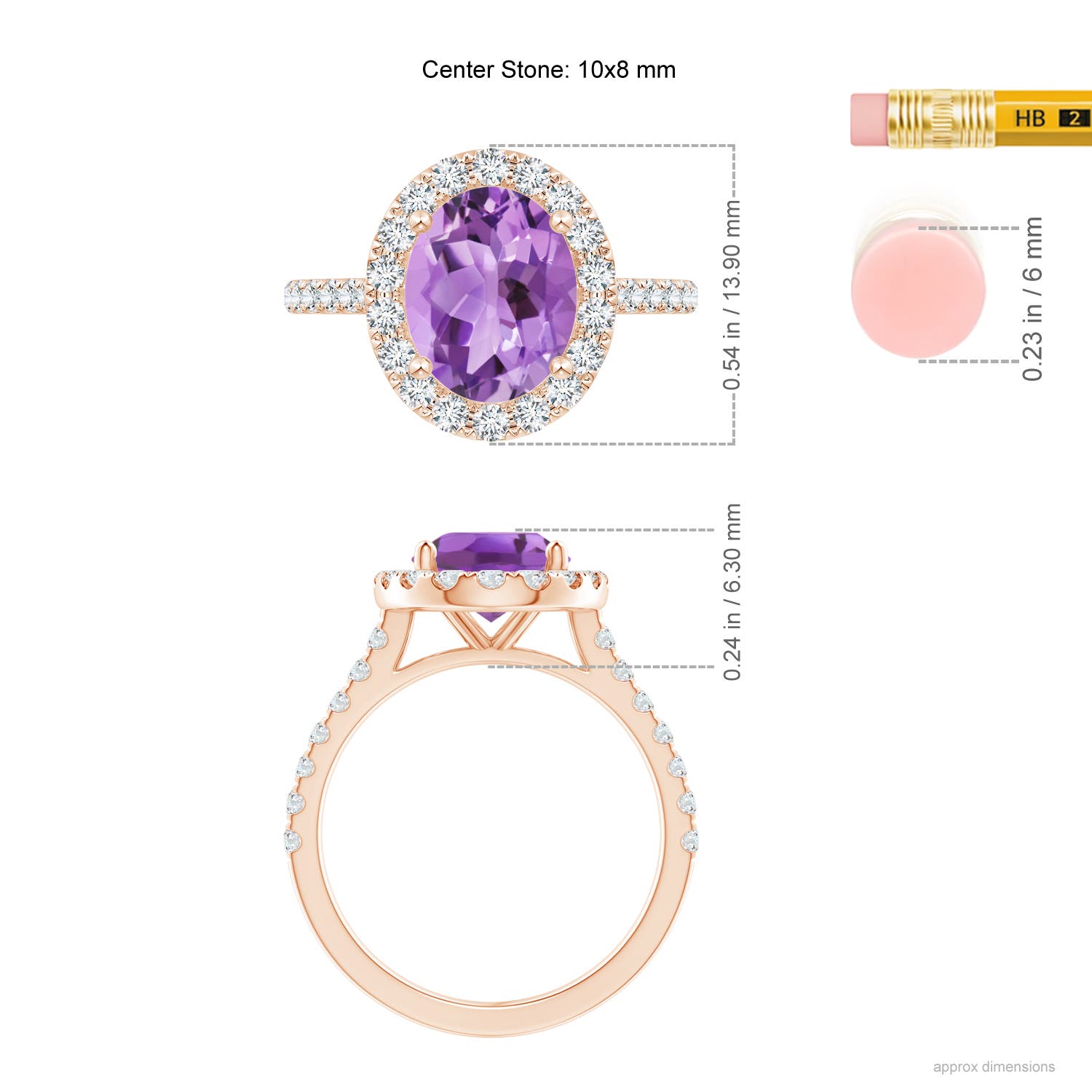 A - Amethyst / 2.95 CT / 14 KT Rose Gold