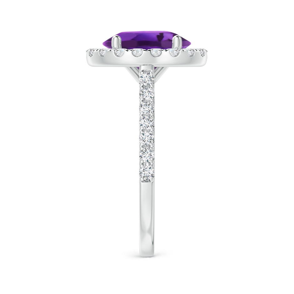 10x8mm AAAA Prong-Set Oval Amethyst Halo Ring with Diamond Accents in White Gold side 299