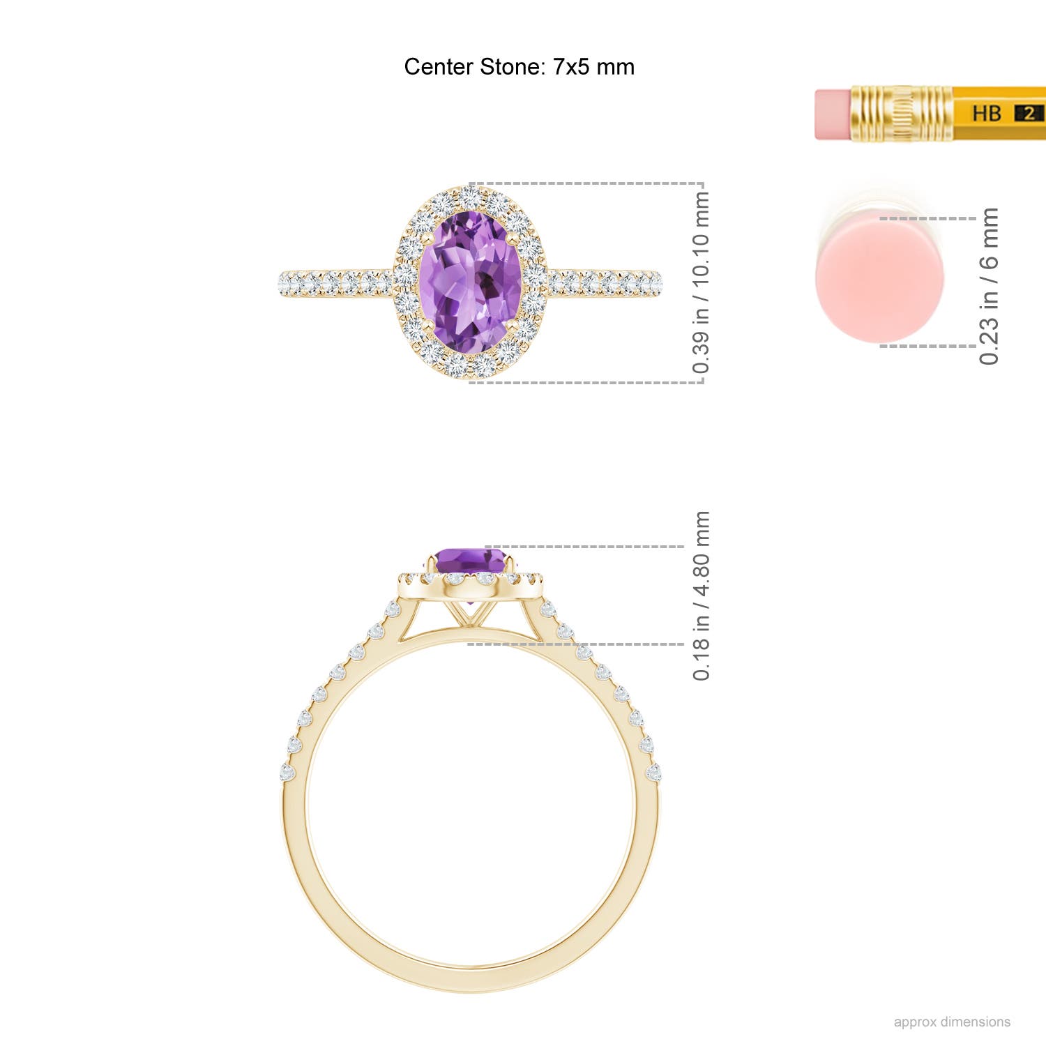 A - Amethyst / 0.96 CT / 14 KT Yellow Gold