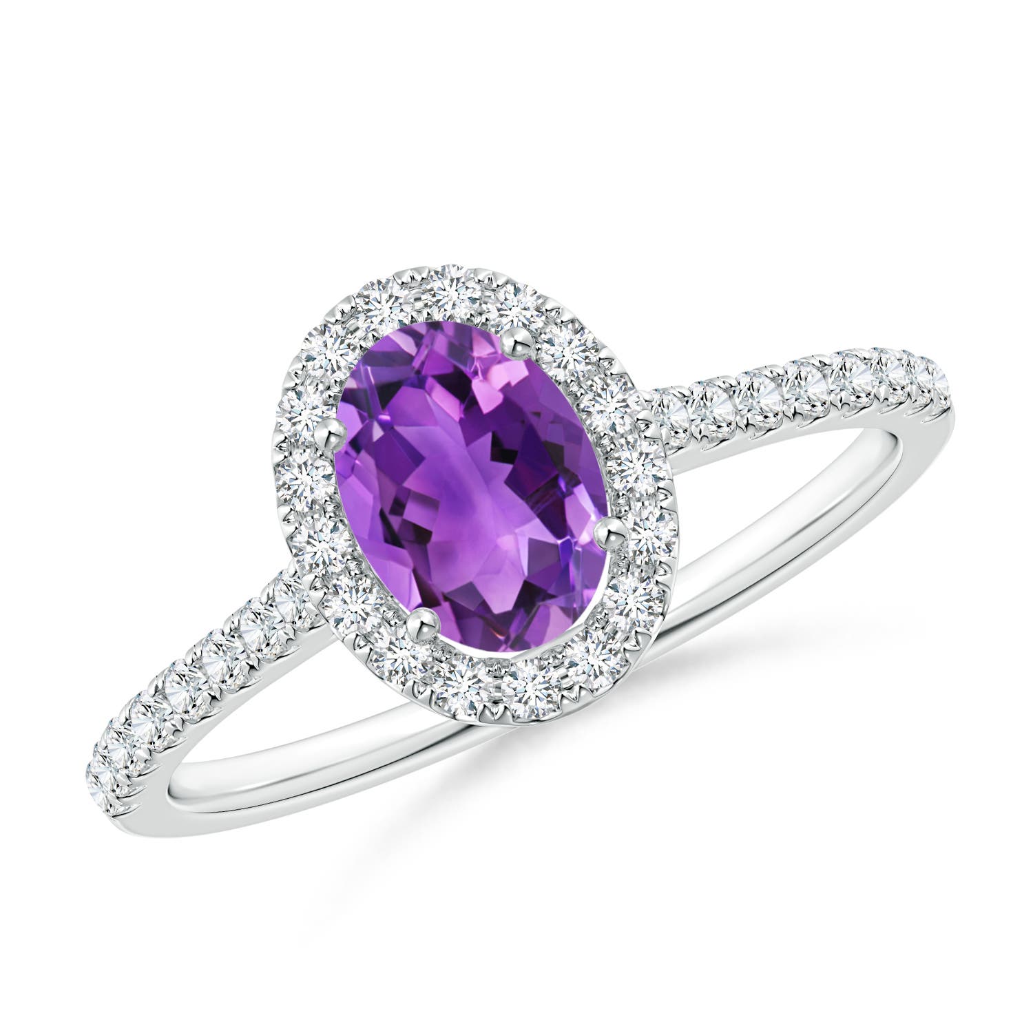 AAA - Amethyst / 0.96 CT / 14 KT White Gold