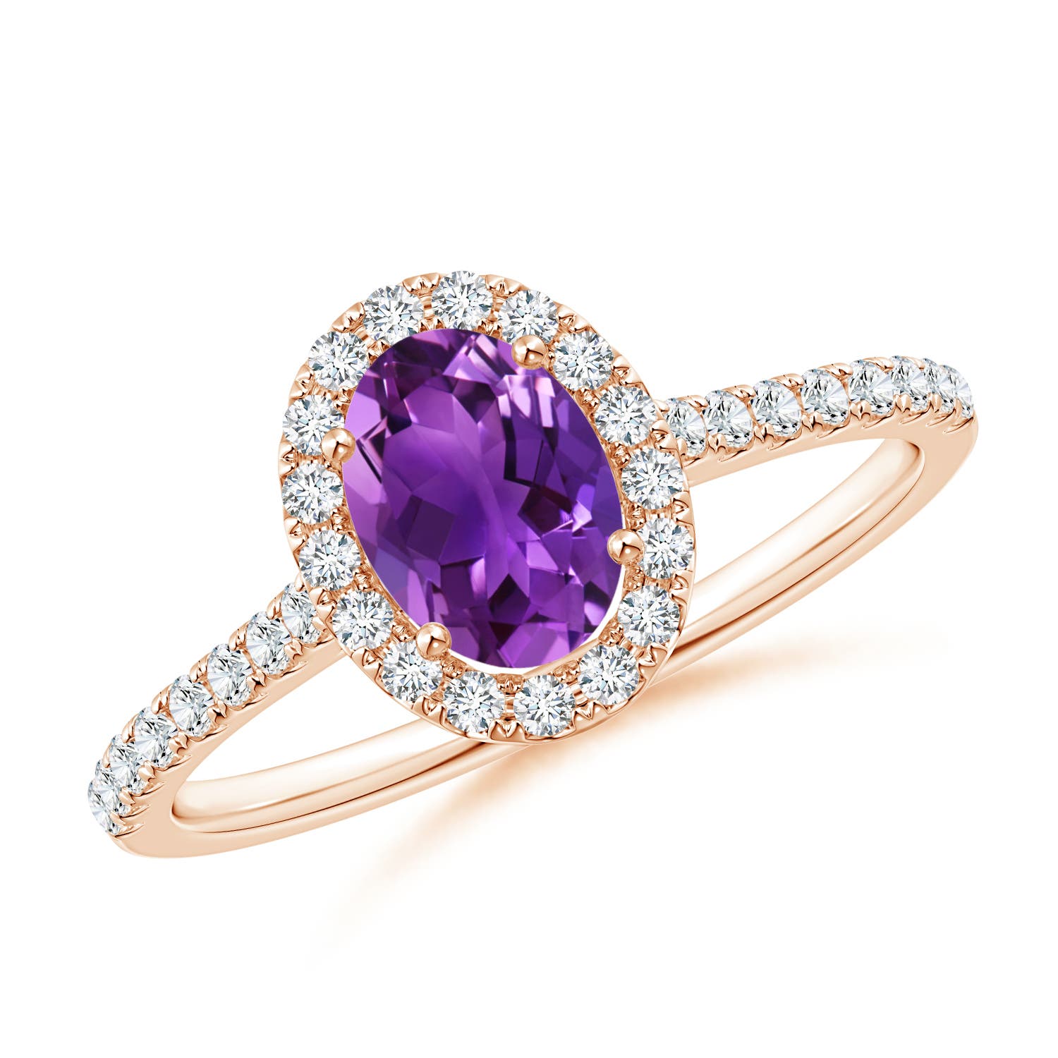 AAAA - Amethyst / 0.96 CT / 14 KT Rose Gold