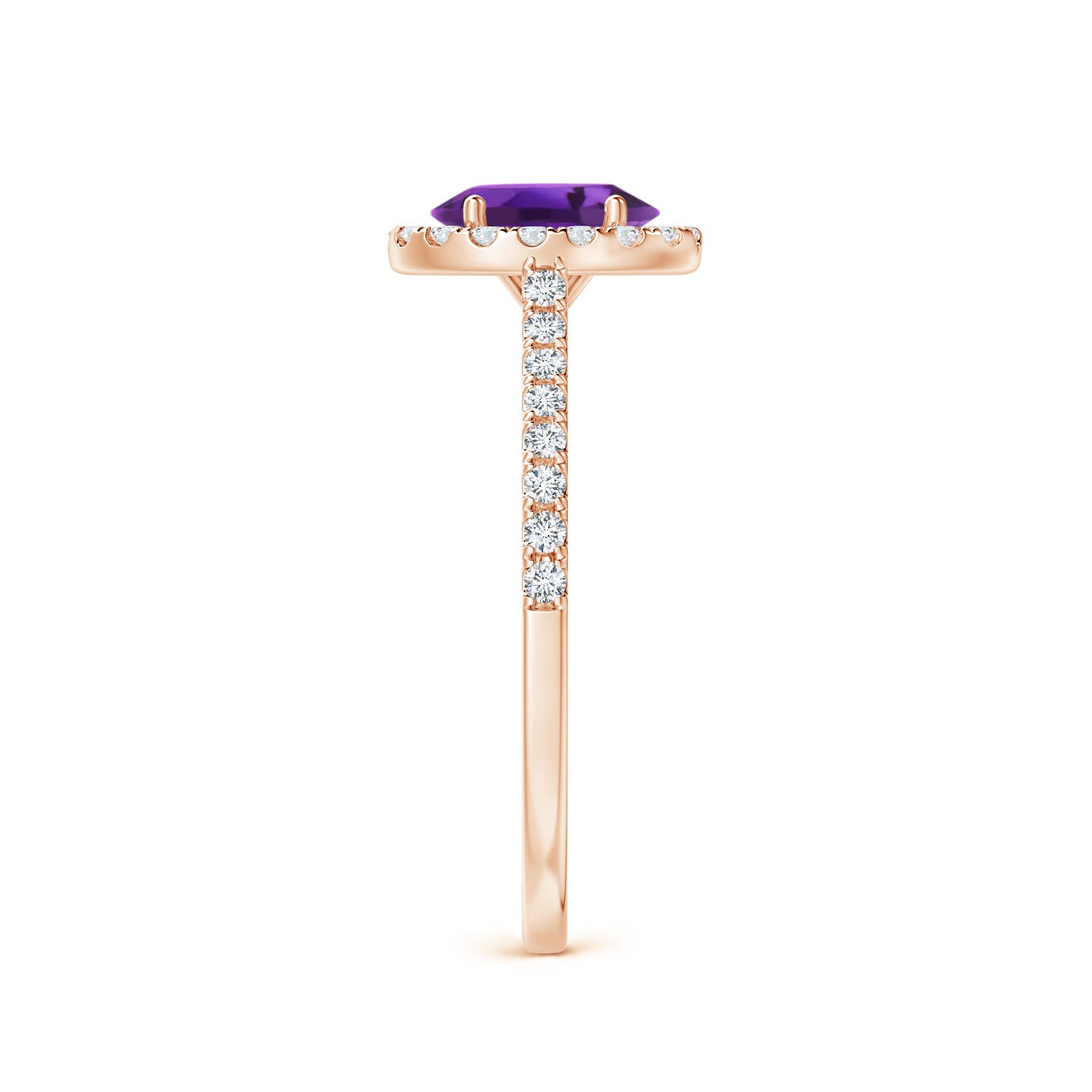 AAAA - Amethyst / 0.96 CT / 14 KT Rose Gold