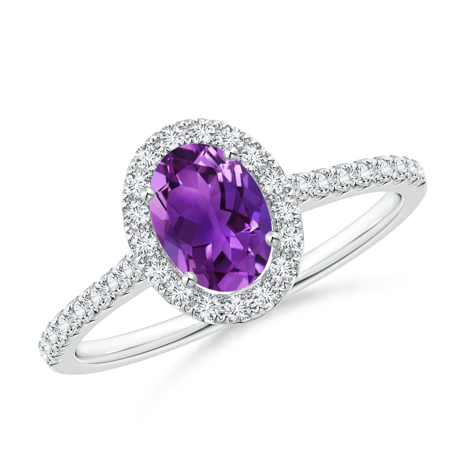 AAAA - Amethyst / 0.96 CT / 14 KT White Gold