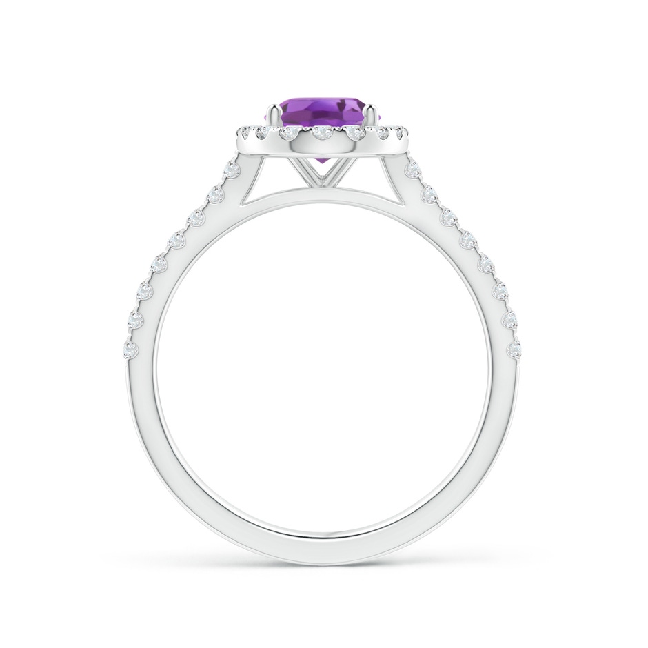 8x6mm A Prong-Set Oval Amethyst Halo Ring with Diamond Accents in White Gold side 199