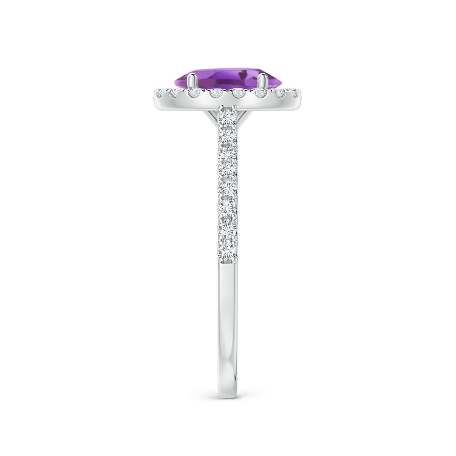 8x6mm A Prong-Set Oval Amethyst Halo Ring with Diamond Accents in White Gold side 299