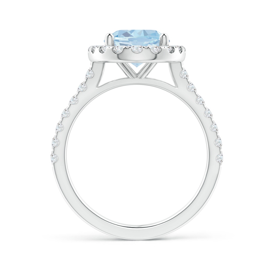 10x8mm A Prong-Set Oval Aquamarine Halo Ring with Diamond Accents in White Gold side 199