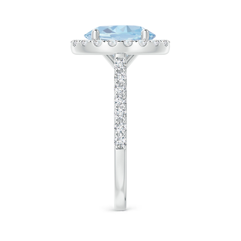 10x8mm A Prong-Set Oval Aquamarine Halo Ring with Diamond Accents in White Gold side 299