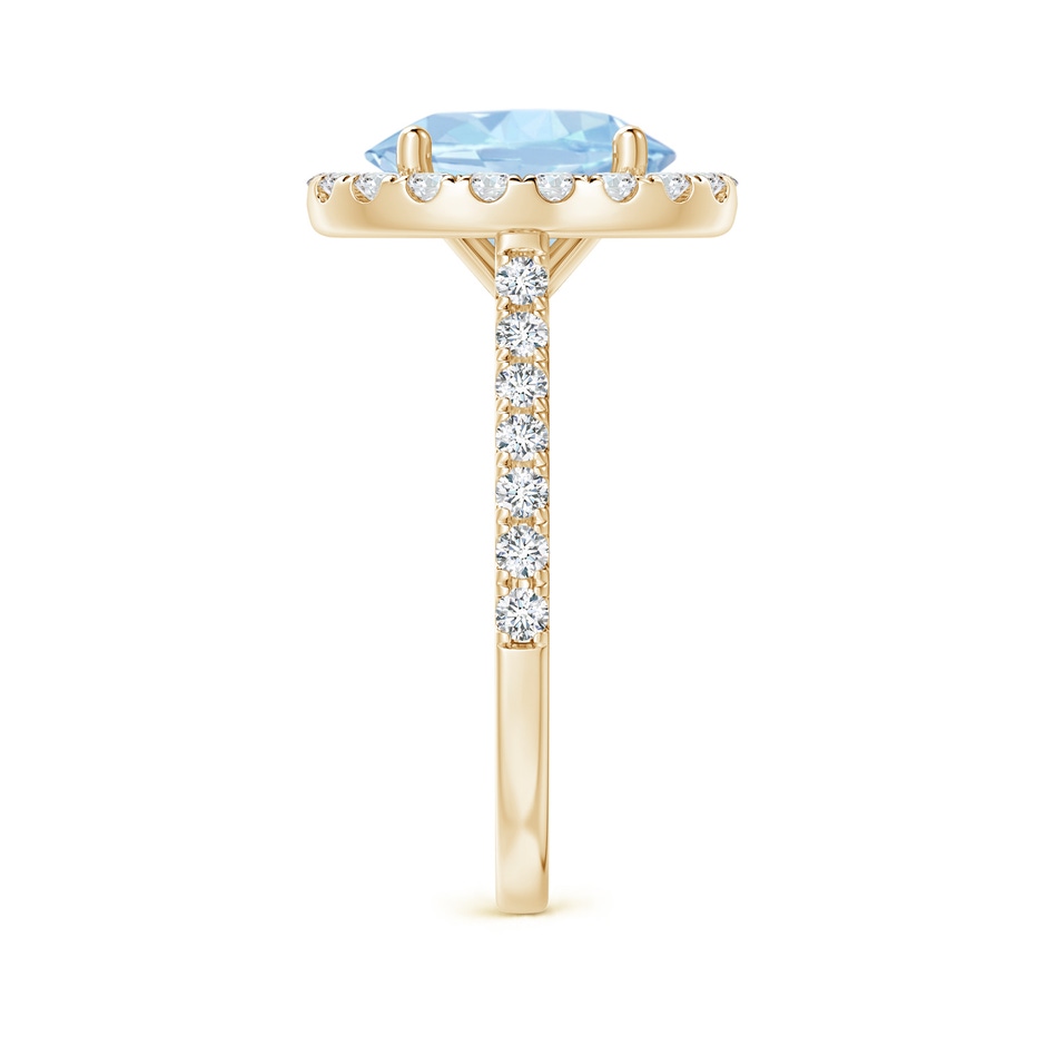 10x8mm AA Prong-Set Oval Aquamarine Halo Ring with Diamond Accents in Yellow Gold side 299