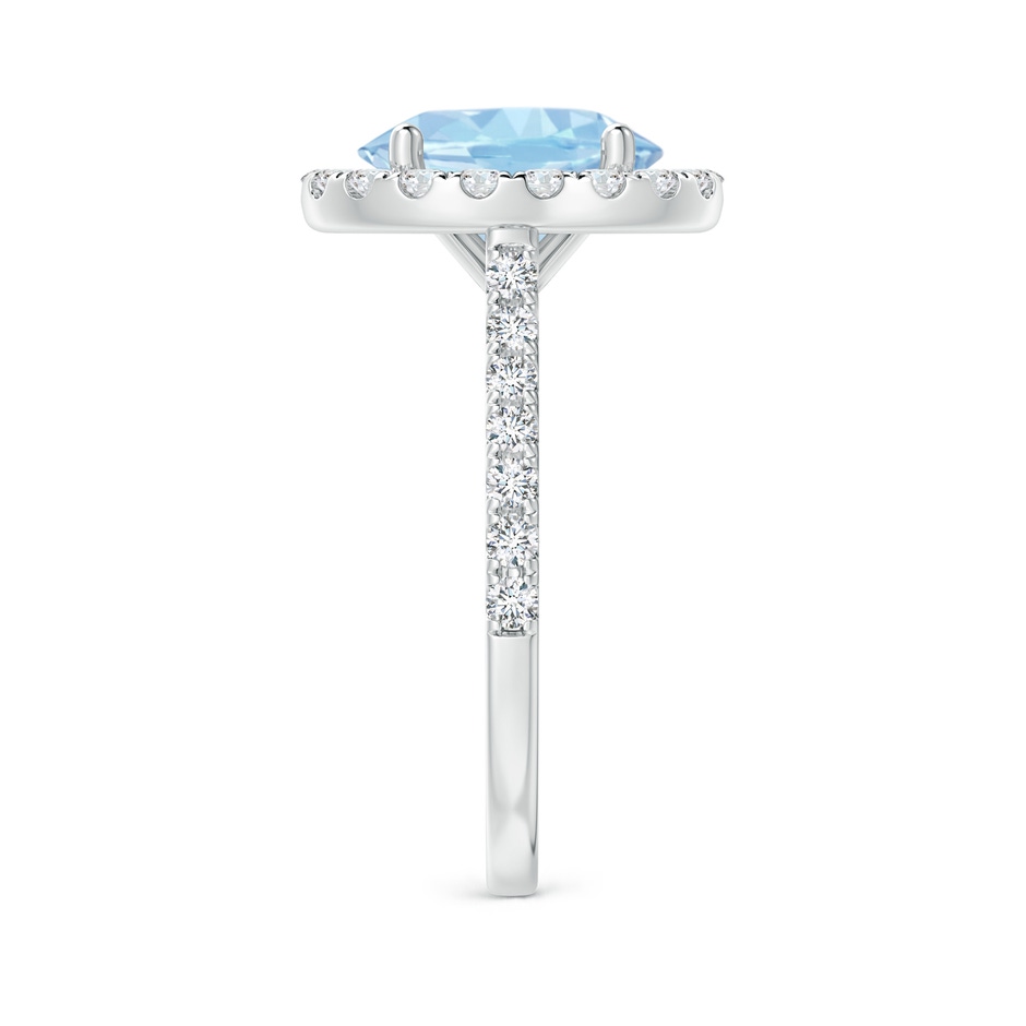 10x8mm AAA Prong-Set Oval Aquamarine Halo Ring with Diamond Accents in P950 Platinum side 299